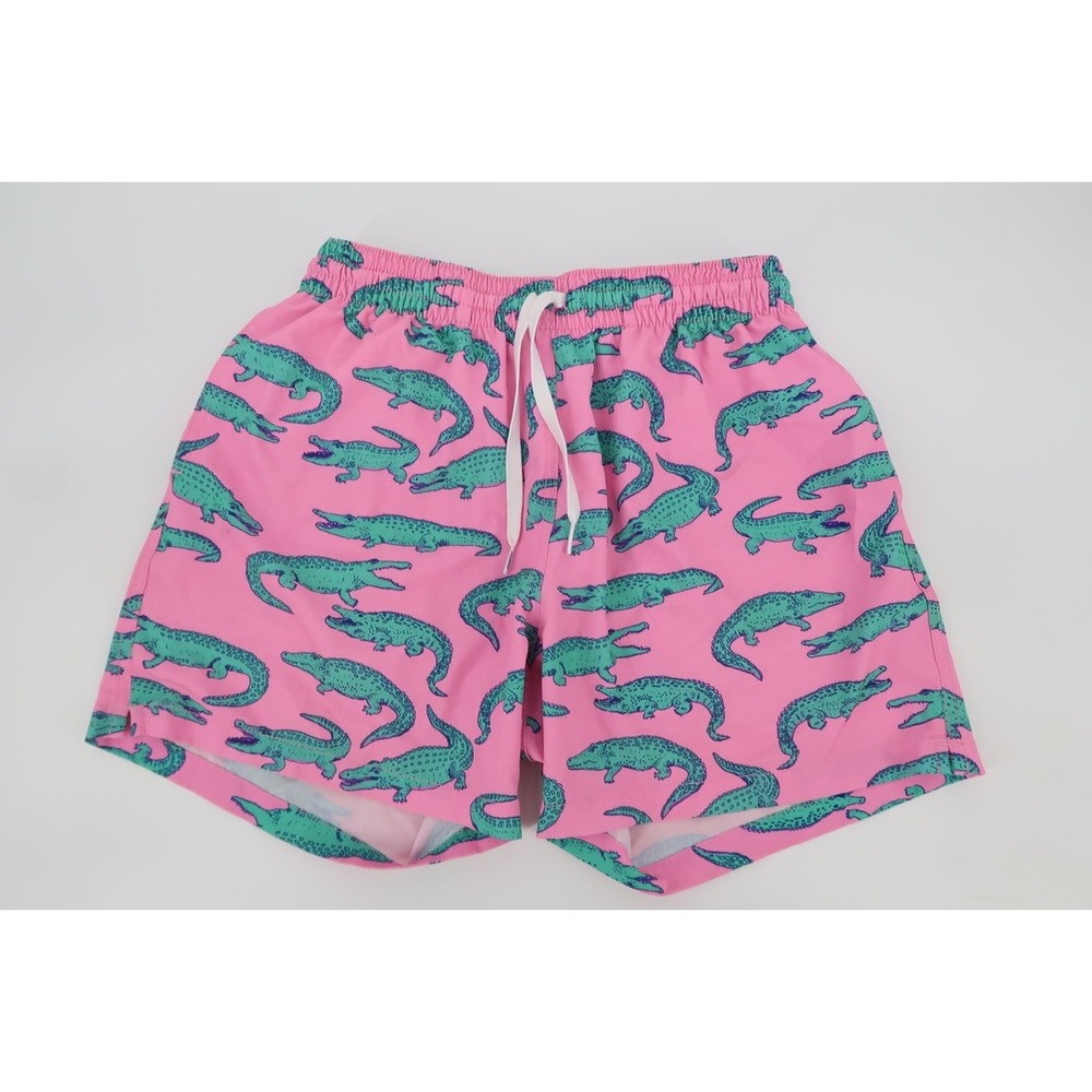 Chubbies The Glades Swim Trunks Mens Medium Pink Alligator Print 5.5"‎ Inseam